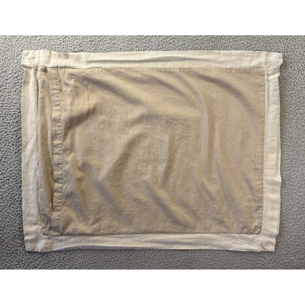 Pottery Barn Standard Pillow Case Beige Natural Brown Cotton‎ Linen Blend